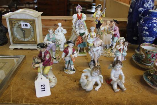 Collection of porcelain figures including Carl Thieme, Worcester etc(-)